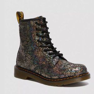 Dr. Martens YOUTH 1460 CRINKLE METALLIC LACE UP BOOTS Size US 5/EU 36